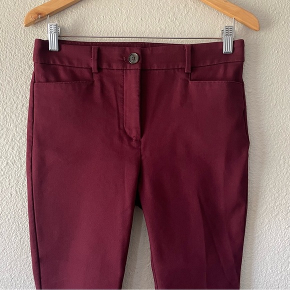LOFT Skinny Work Slacks Pants Women’s 4 (30x27) Burgundy Office Stretch Pockets - Picture 3 of 15